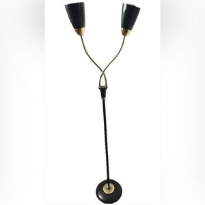 Gerald Thurston MCM Double Gooseneck ITALIAN Design Floor Lamp